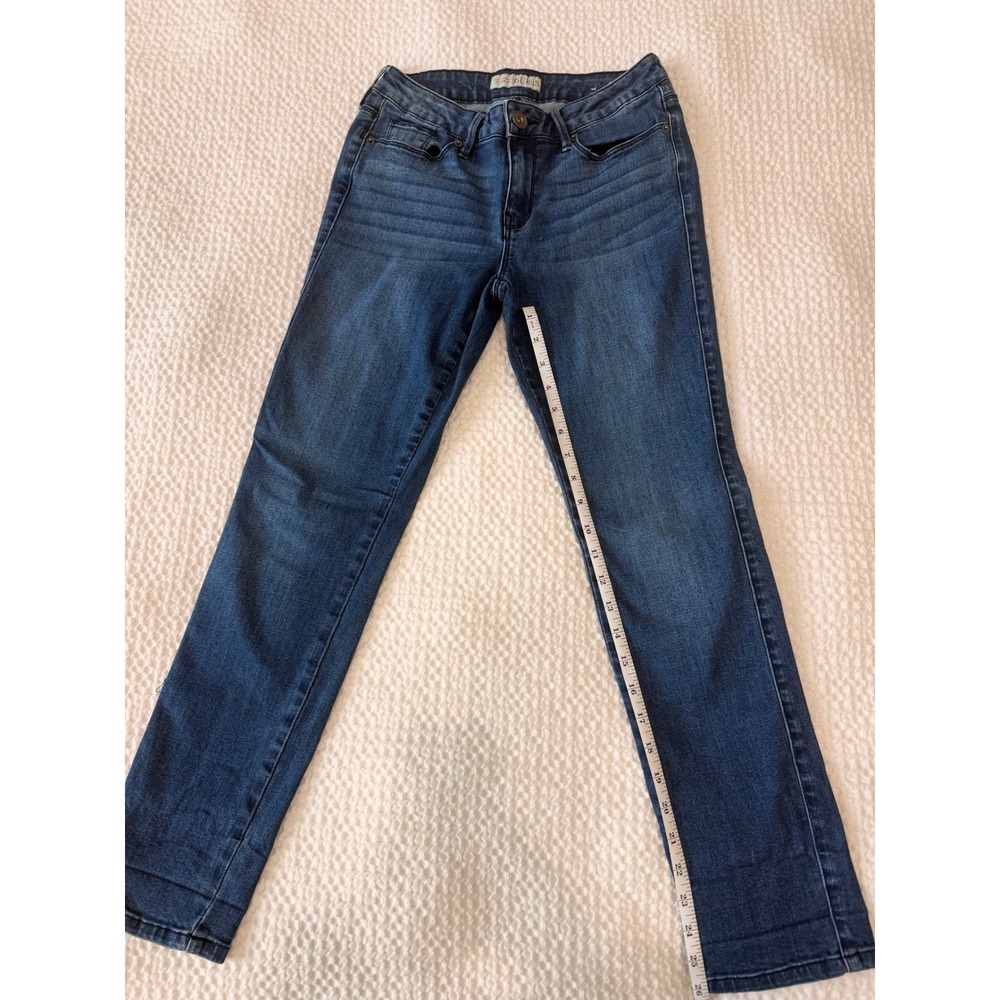 Guess Jeans Women 28 Blue Cotton Blend Slim Straight Leg Denim Mid Rise Casual